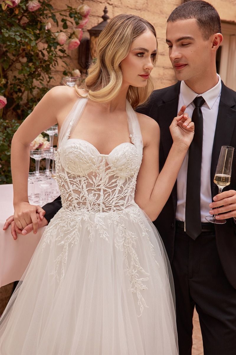 Cinderella Divine -CD827W Strapless A-Line Bridal Gown