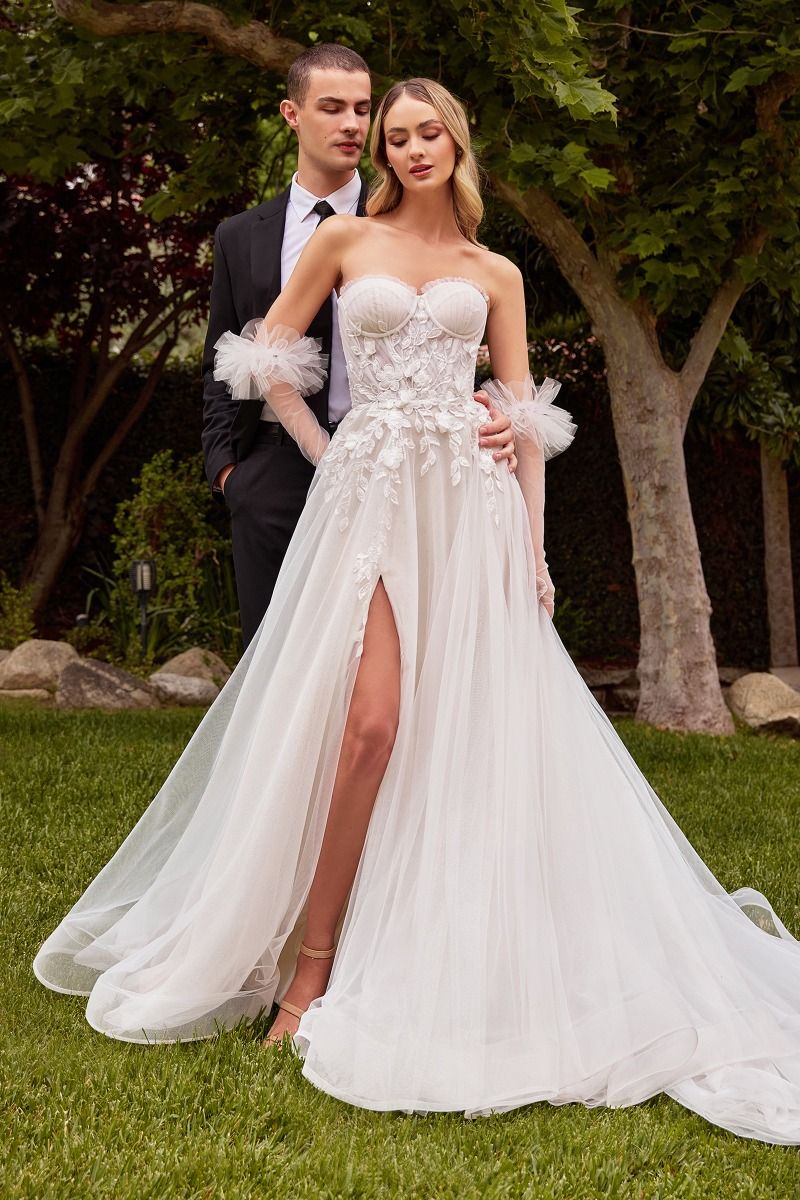 Cinderella Divine -CD859W Strapless A-Line Bridal Dress