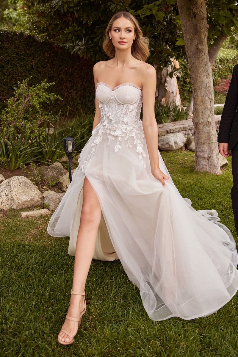 Cinderella Divine -CD859W Strapless A-Line Bridal Dress