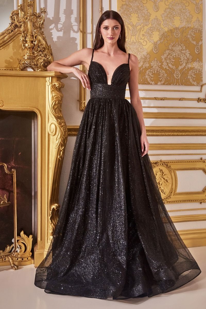 Layered Glitter Ball Gown By Cinderella Divine -CD996