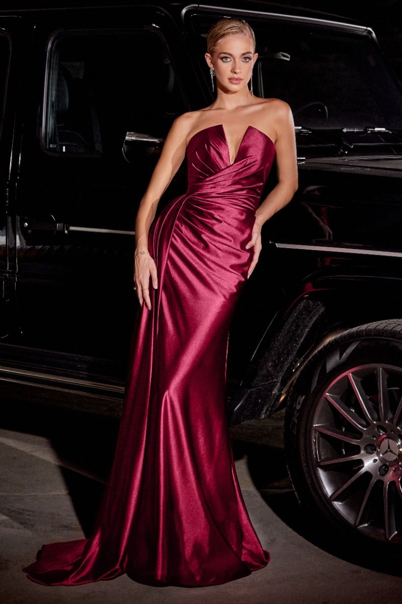 Cinderella Divine -CDS441 Fitted Satin Sheath Dress