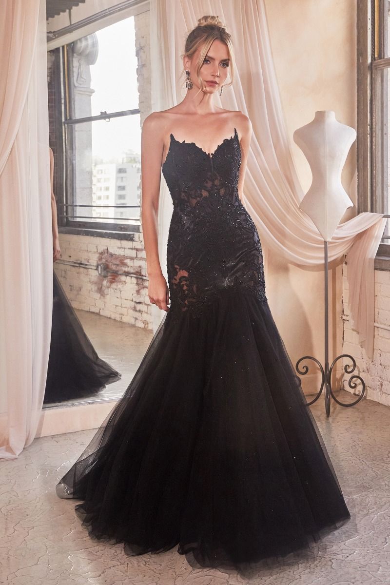 Cinderella Divine –CDS482 Strapless Tulle Mermaid Dress