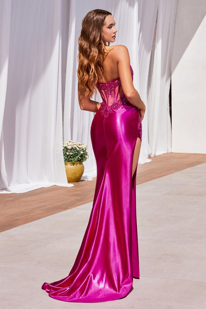 Cinderella Divine –CDS489 Strapless Sequin Embellished Sheath Dress