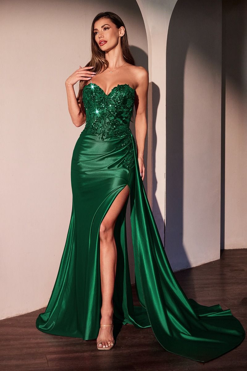 Cinderella Divine -CDS530 Strapless Sweetheart Sequins Prom Dress