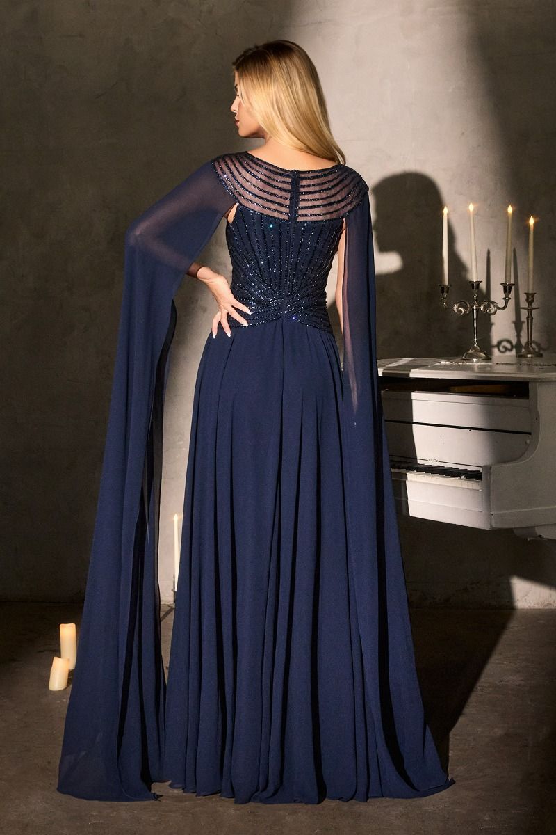 Cinderella Divine -CL08 Bateau Neck A-line Long Gown