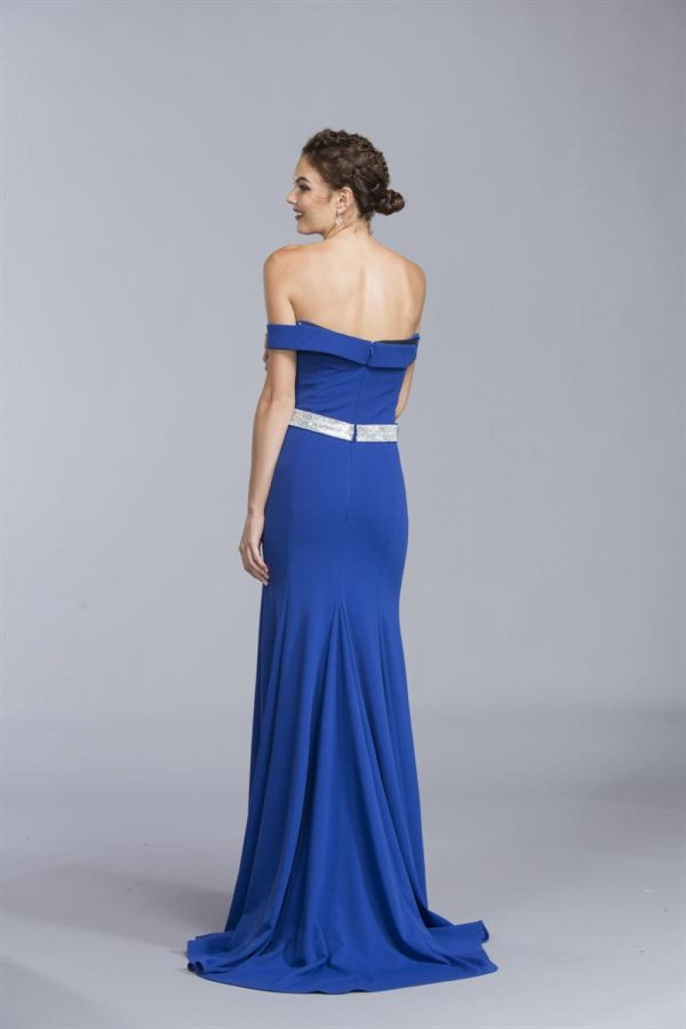 Aspeed Design -D114A Off Shoulder Fitted Bodice Evening Gown