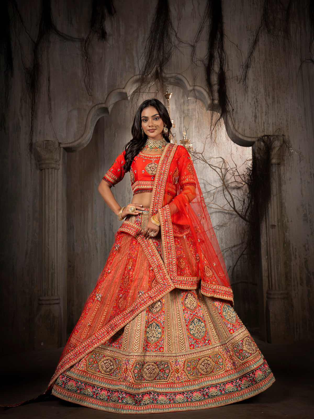 MyFashion -KLS-1210 Regal Silk Lehenga With Intricate Handwork & Jarkan Multi Work
