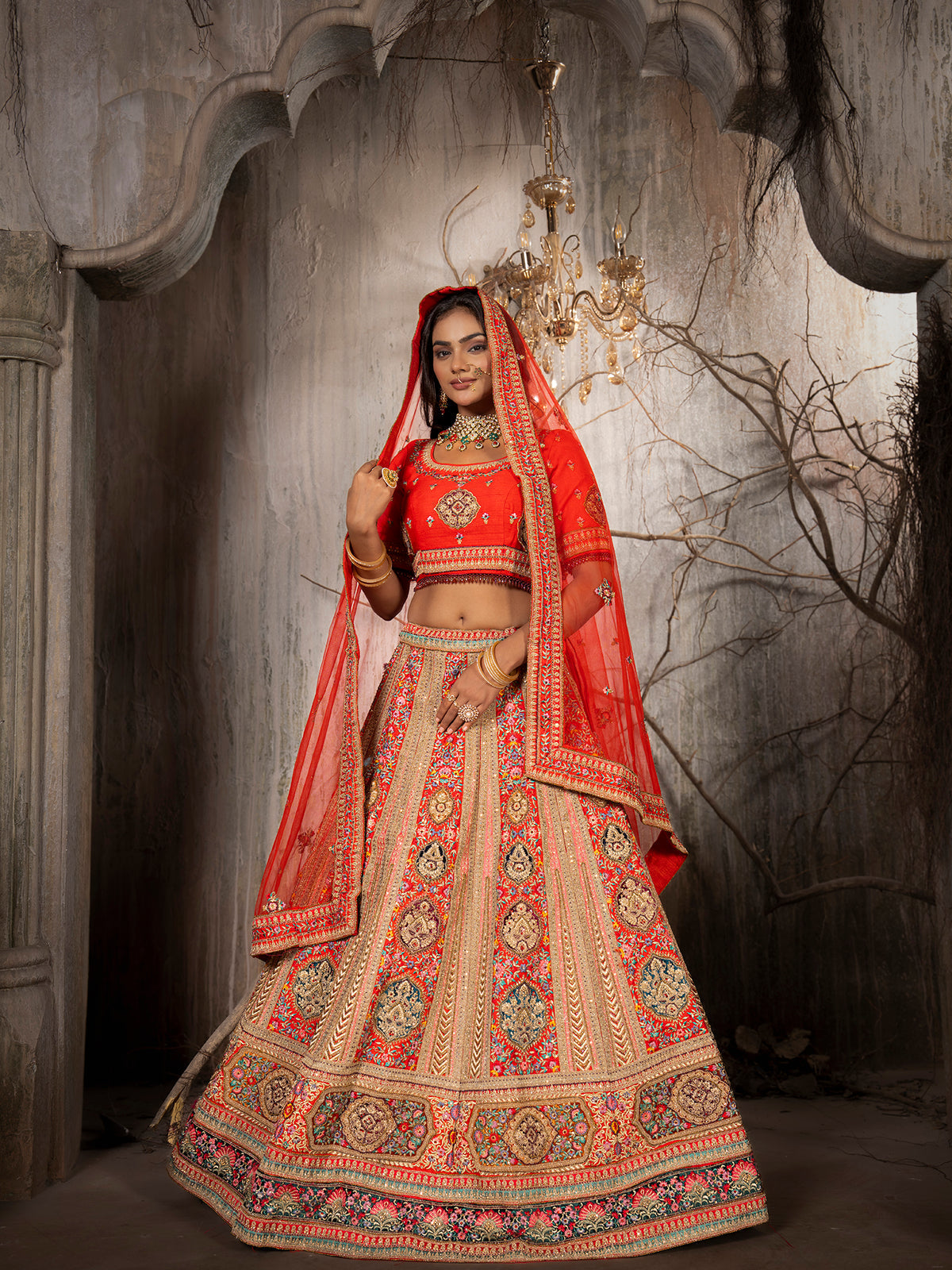 MyFashion -KLS-1210 Regal Silk Lehenga With Intricate Handwork & Jarkan Multi Work