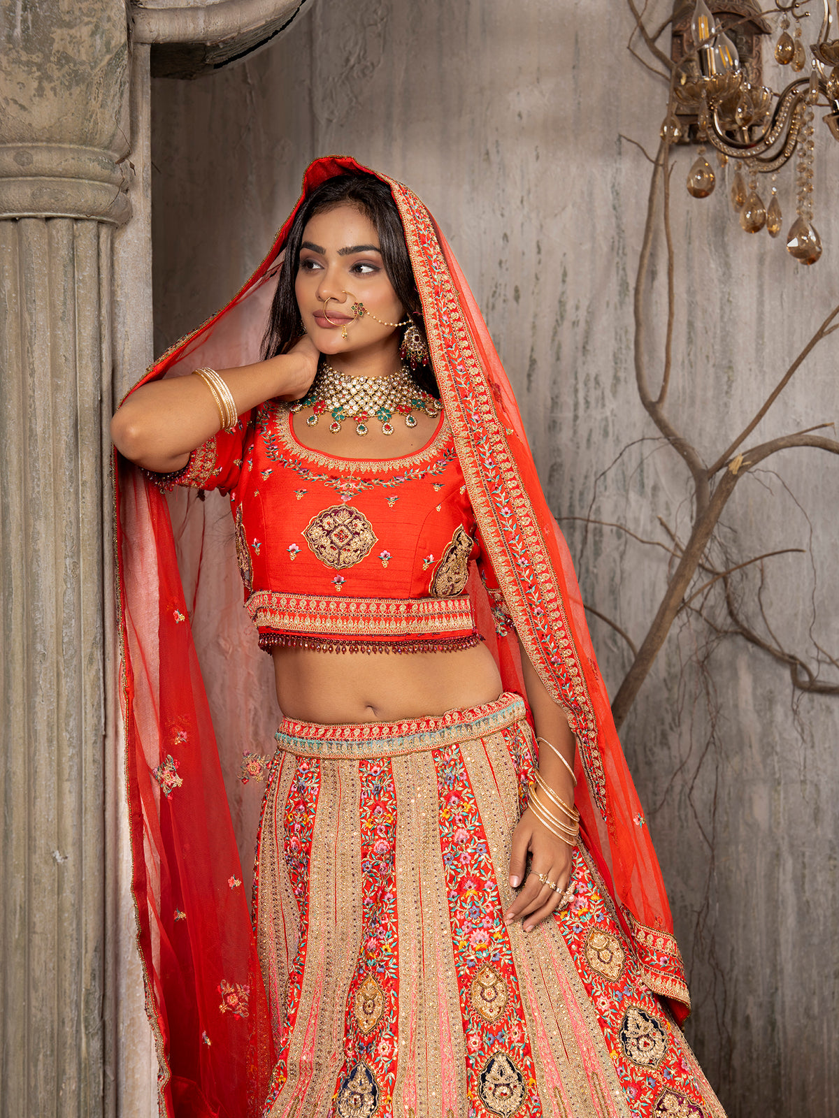 MyFashion -KLS-1210 Regal Silk Lehenga With Intricate Handwork & Jarkan Multi Work
