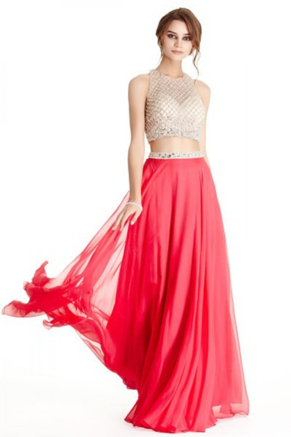 Aspeed Design -L1867 Sweetheart Illusion Two Piece A-Line Dress