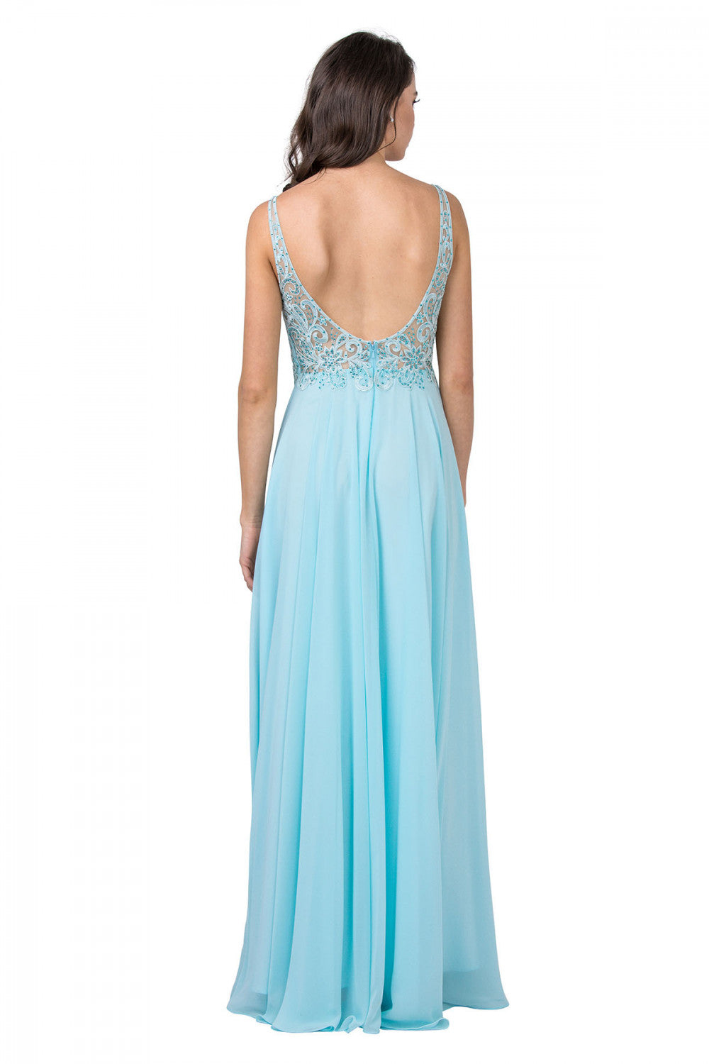 Aspeed Design -L2385 Lace Bodice A-Line Evening Dress