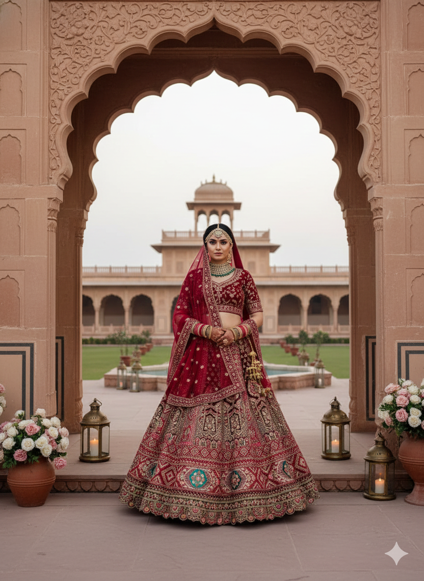 MyFashion -503 Velvet Embroidery Worked Designer Bridal Lehenga Collection