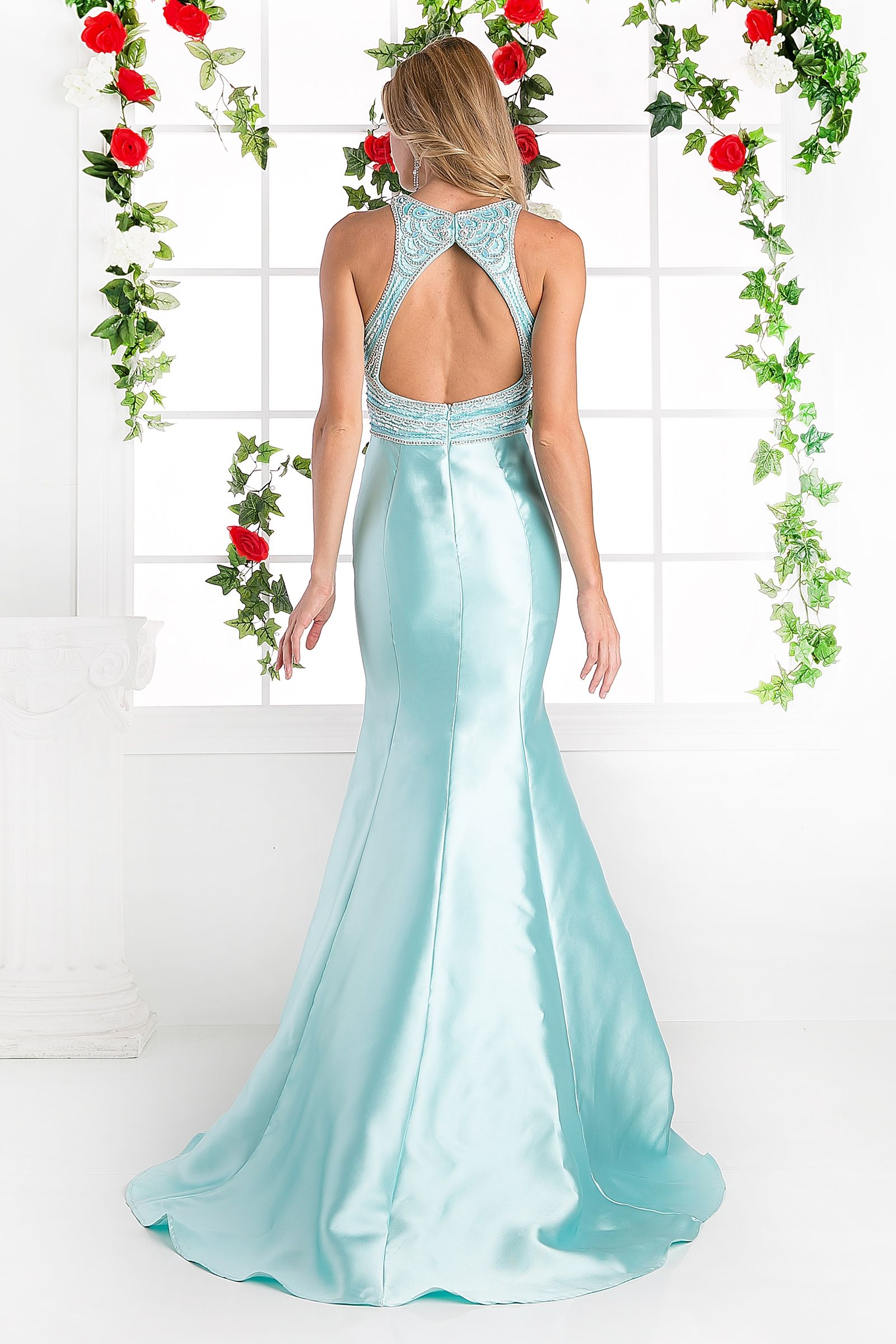 Cinderella Divine -ML6538 Beaded Bodice Trumpet Dress