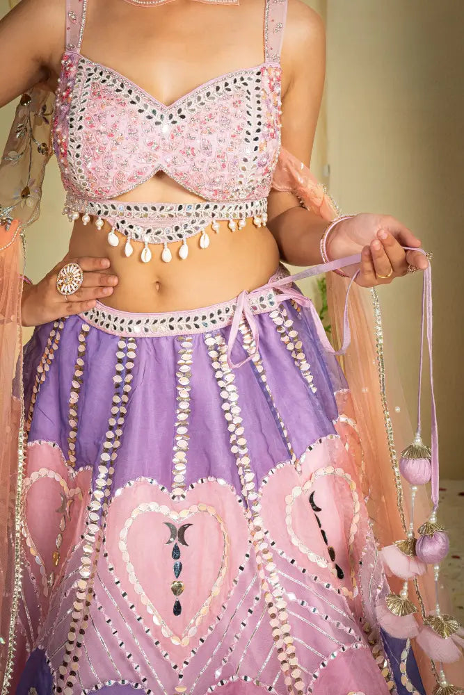 MyFashion -KLS-1148 Multi Net Lehenga With Expertly Crafted Handmade Designs