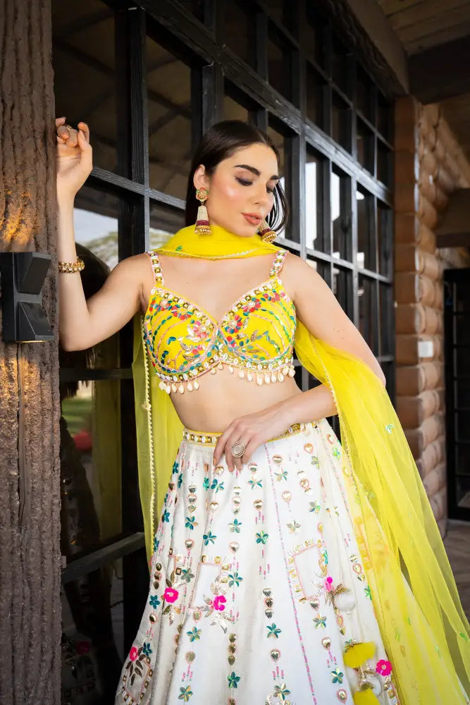 MyFashion -KLS-1184 Premium Silk Lehenga In Multi Yellow Adorned With Detailed Embroidery
