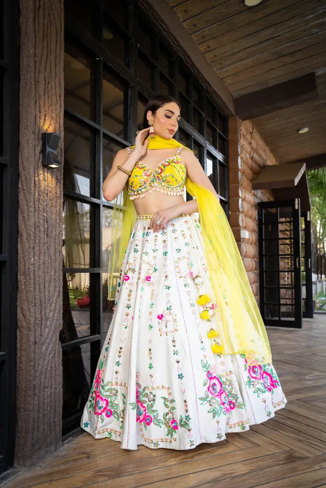 MyFashion -KLS-1184 Premium Silk Lehenga In Multi Yellow Adorned With Detailed Embroidery