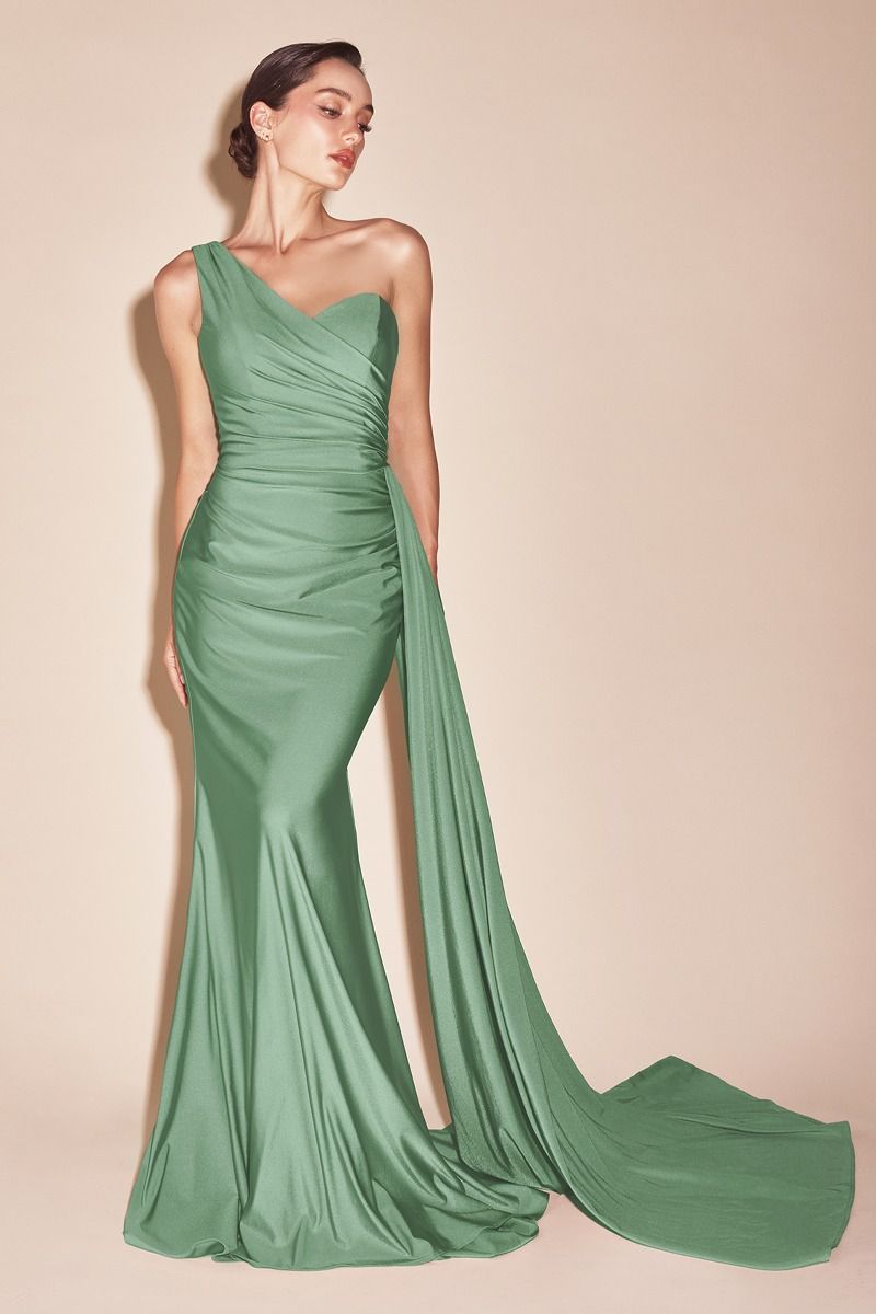 Cinderella Divine –PT004 One Shoulder Satin Sheath Dress