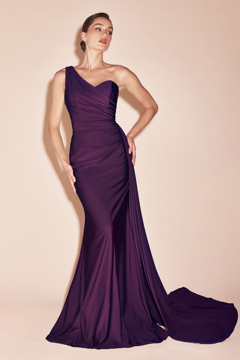 Cinderella Divine –PT004 One Shoulder Satin Sheath Dress