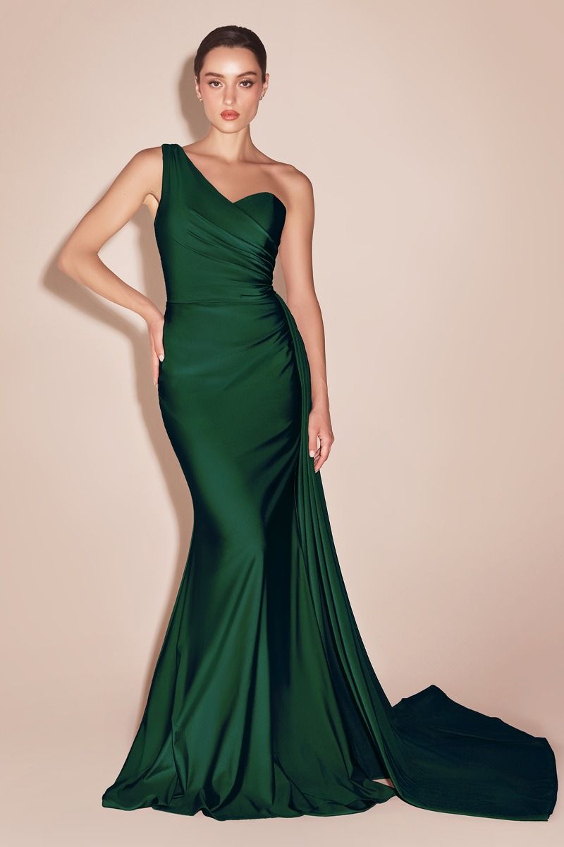 Cinderella Divine –PT004 One Shoulder Satin Sheath Dress