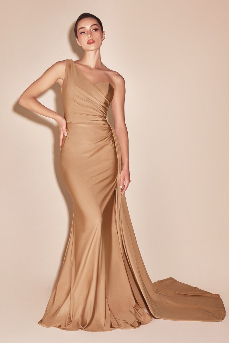 Cinderella Divine –PT004 One Shoulder Satin Sheath Dress