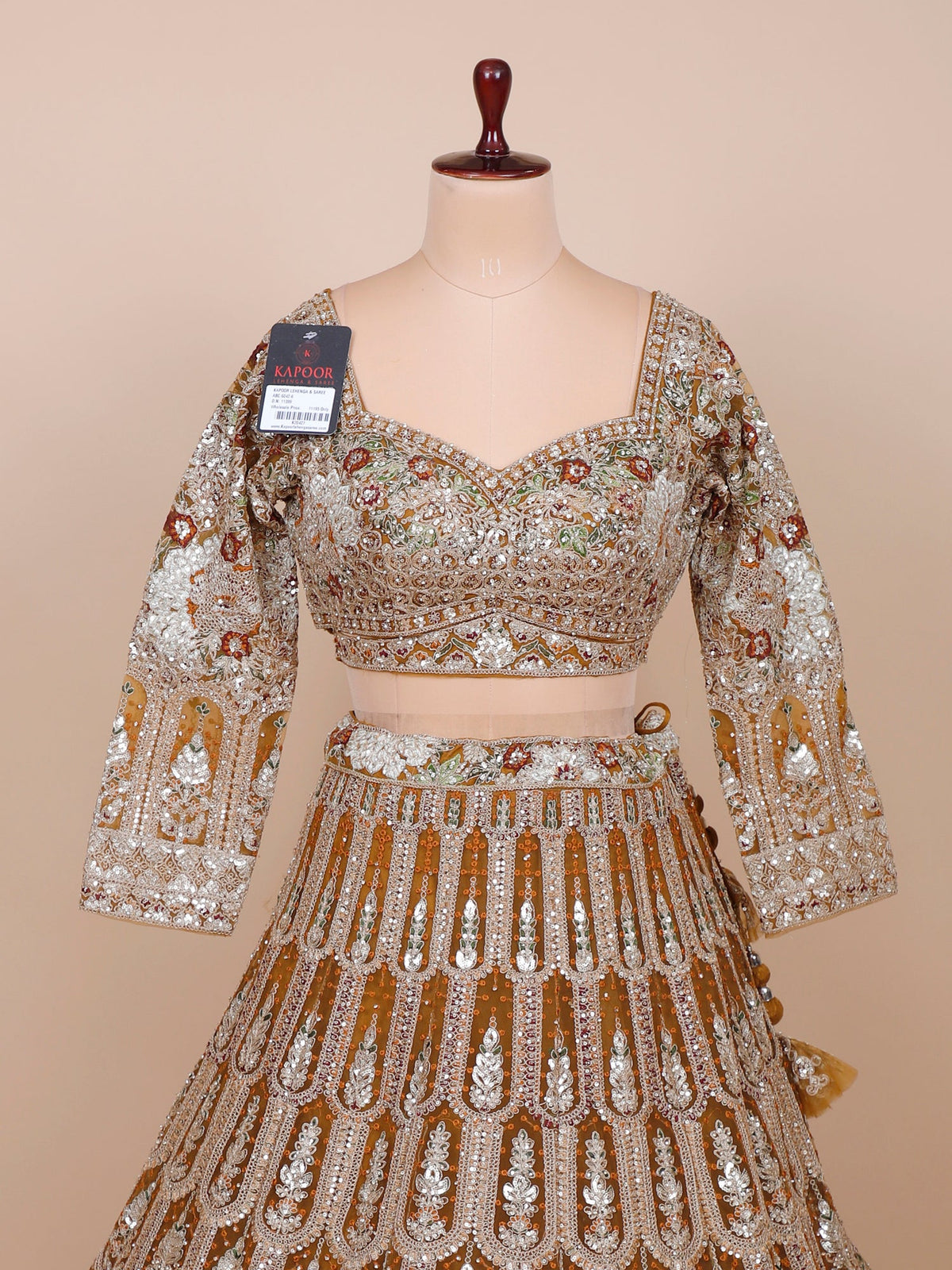 MyFashion KLS-2123 Mustard Golden Flair Net Lehenga with Jarkan & Thread