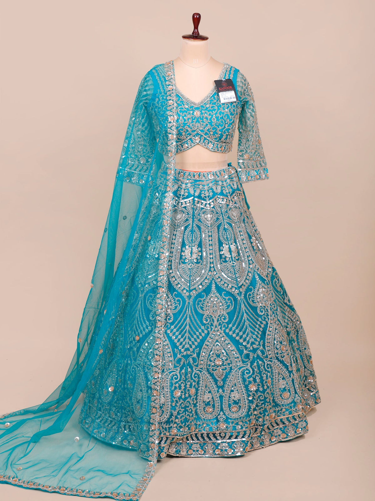 MyFashion KLS-2125 Blue Sapphire Thread Embroidery Lehenga with Sequence