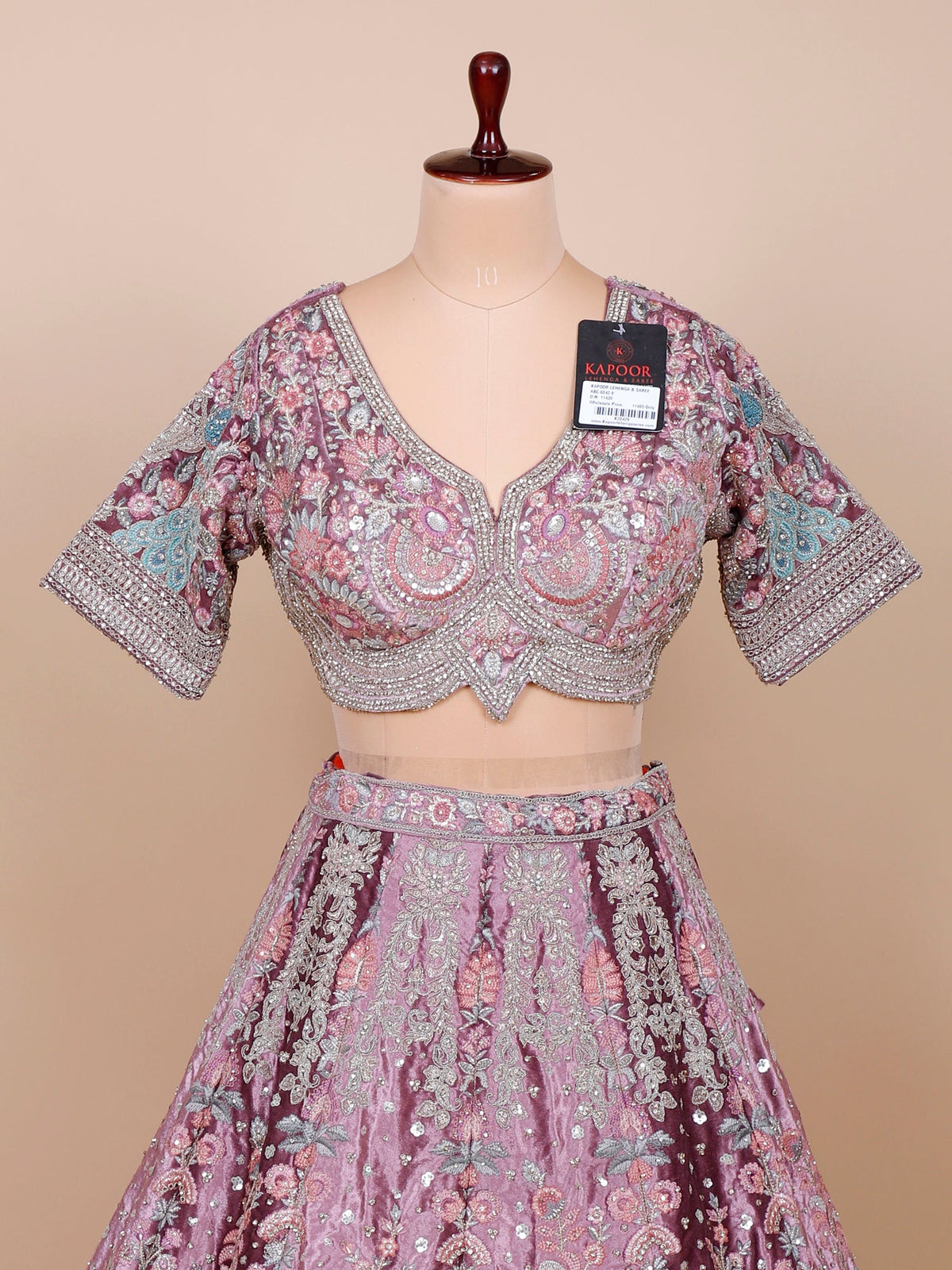 MyFashion KLS-2126 Velvet Multi-Thread Embroidered Lehenga with Jarkan