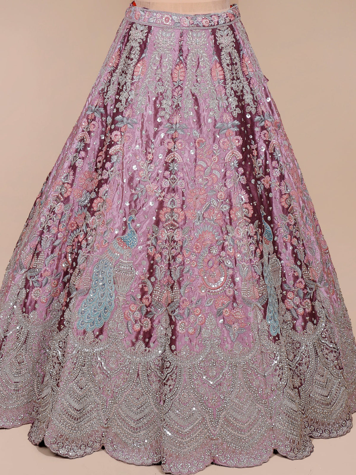 MyFashion KLS-2126 Velvet Multi-Thread Embroidered Lehenga with Jarkan