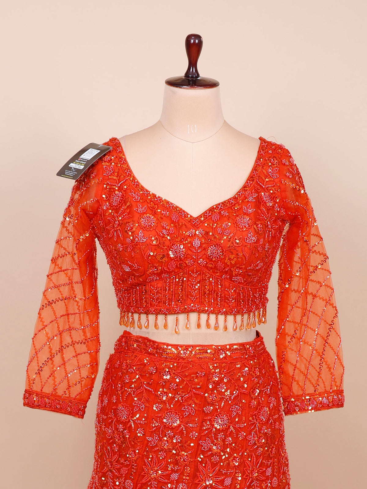 MyFashion KLS-2132 Red Inferno Royale Jarkan Sequence Luxury Lehenga