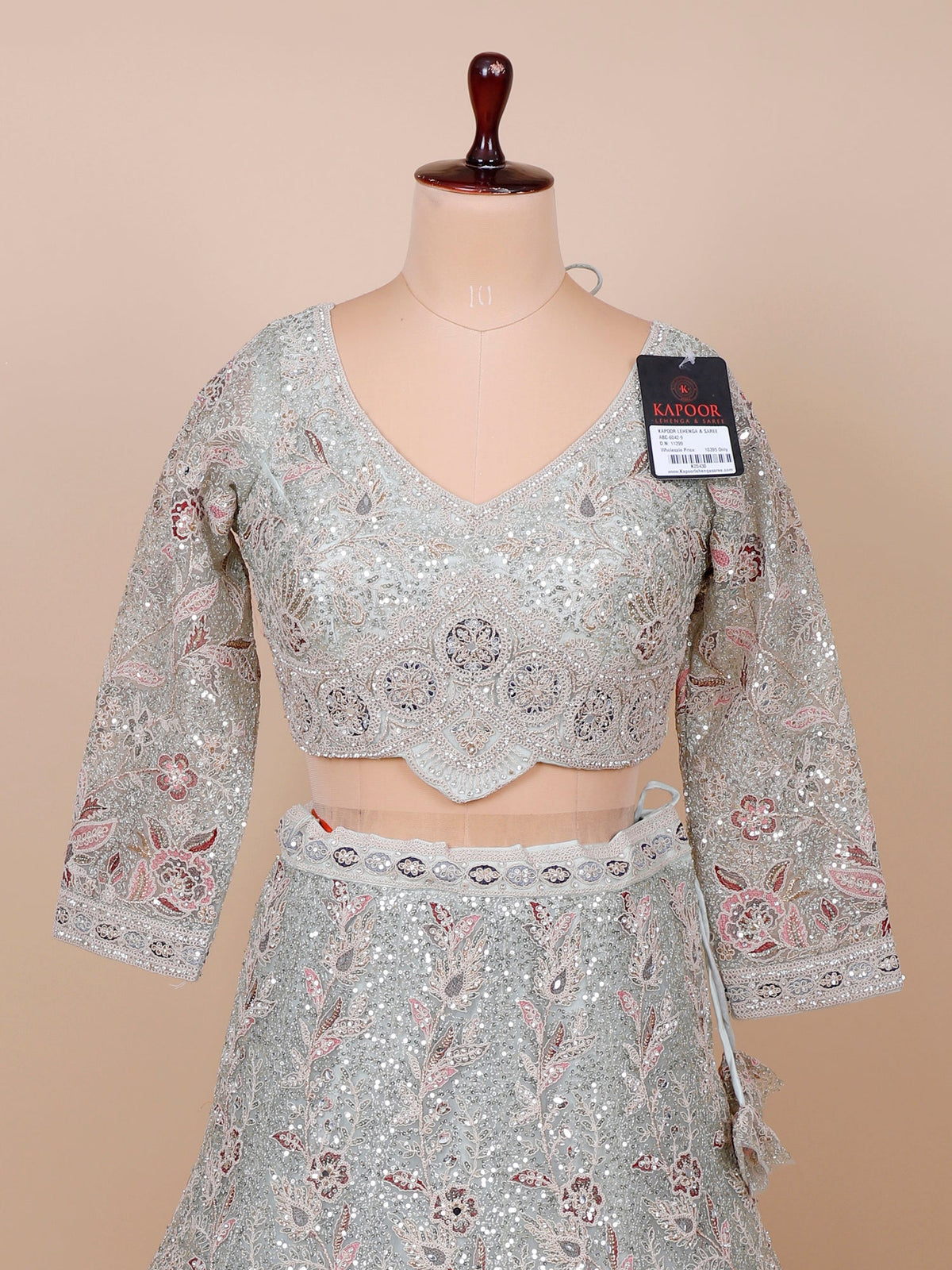 MyFashion KLS-2135 Imperial Silver Legacy Jarkan Crystal Bridal Couture Lehenga