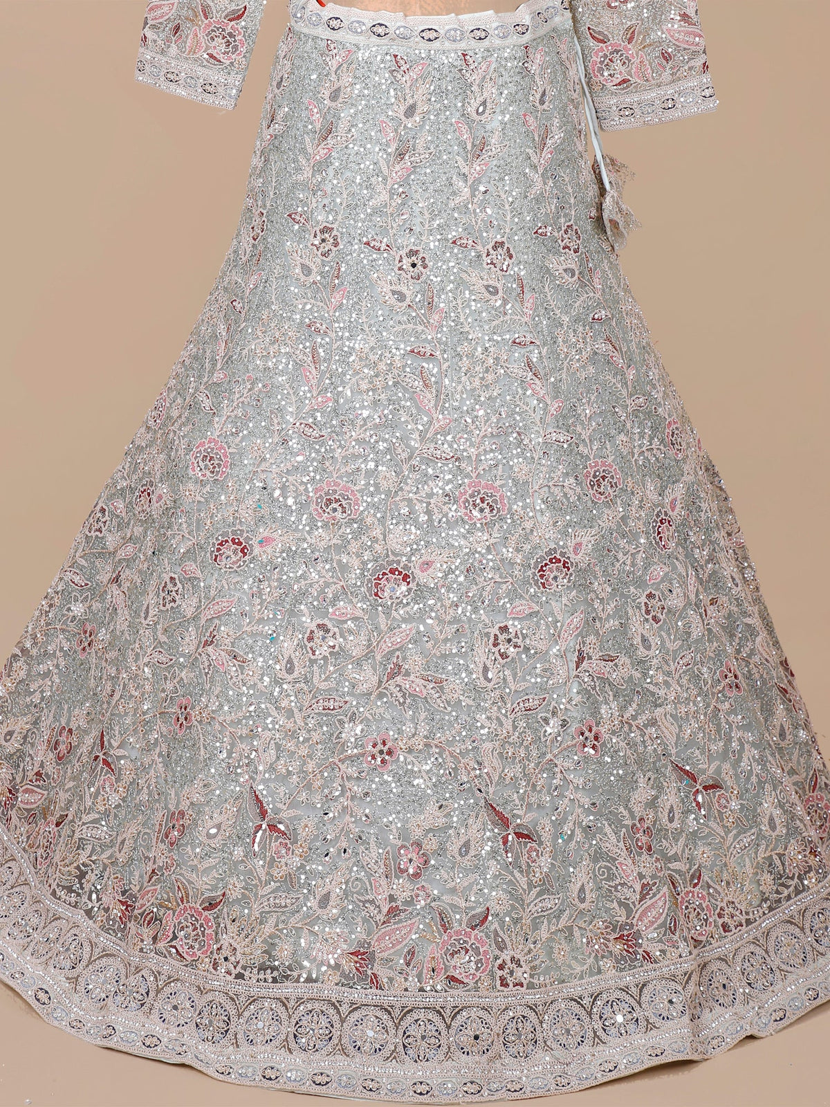 MyFashion KLS-2135 Imperial Silver Legacy Jarkan Crystal Bridal Couture Lehenga
