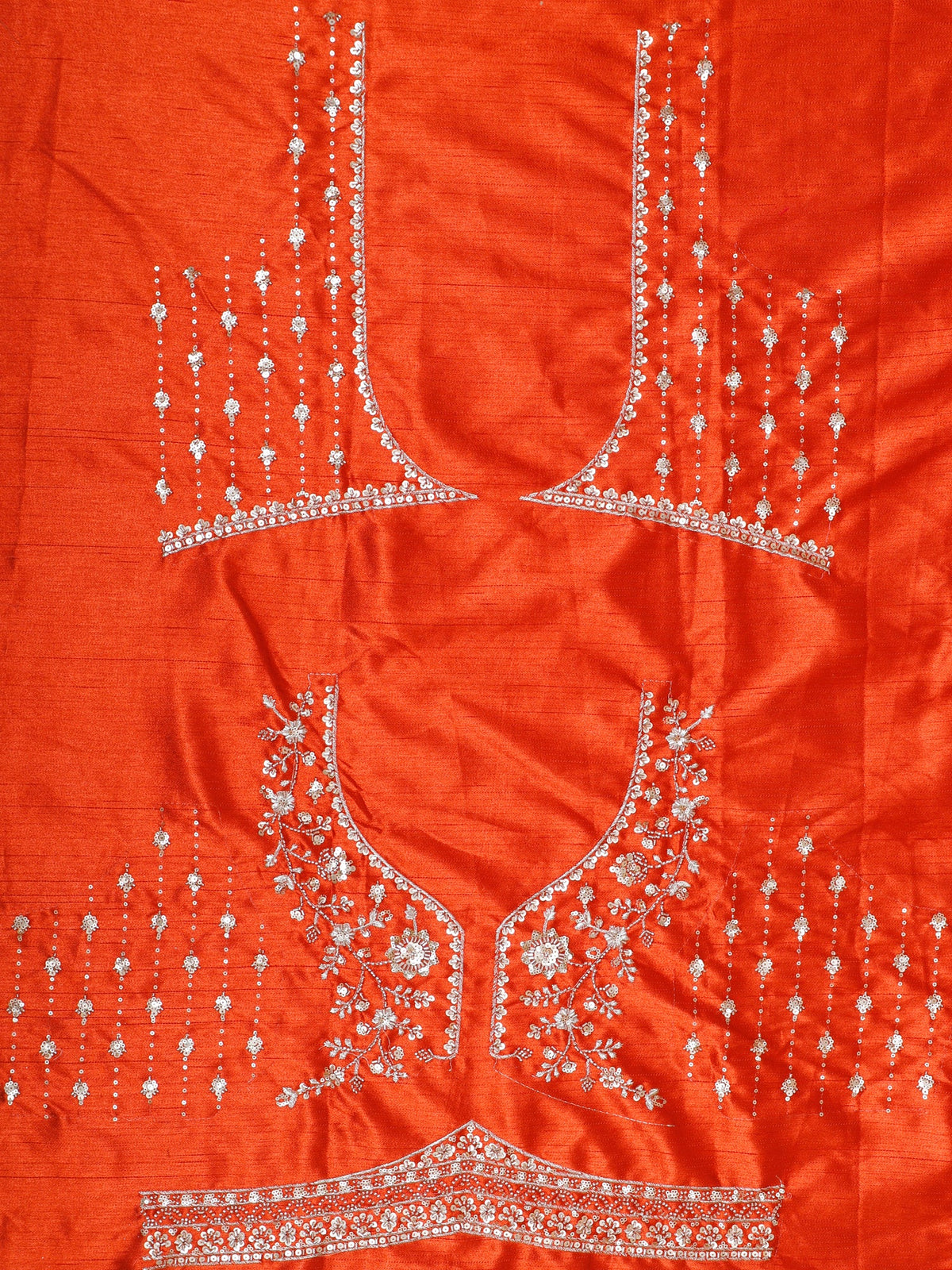 MyFashion KLS-2159 Rust Orange Silk Lehenga Adorned with Thread & Jarkan