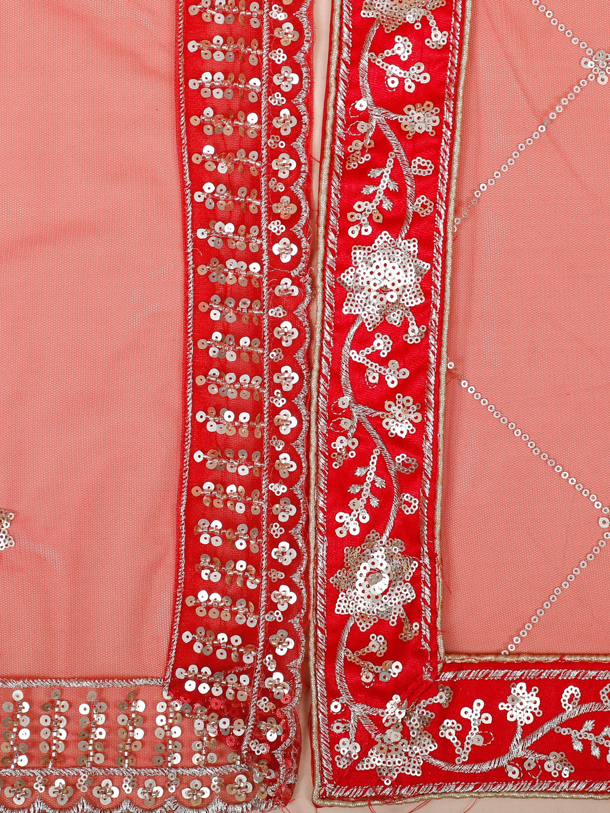 MyFashion KLS-2161 Red Heritage Crown Premium Embroidered Silk Lehenga