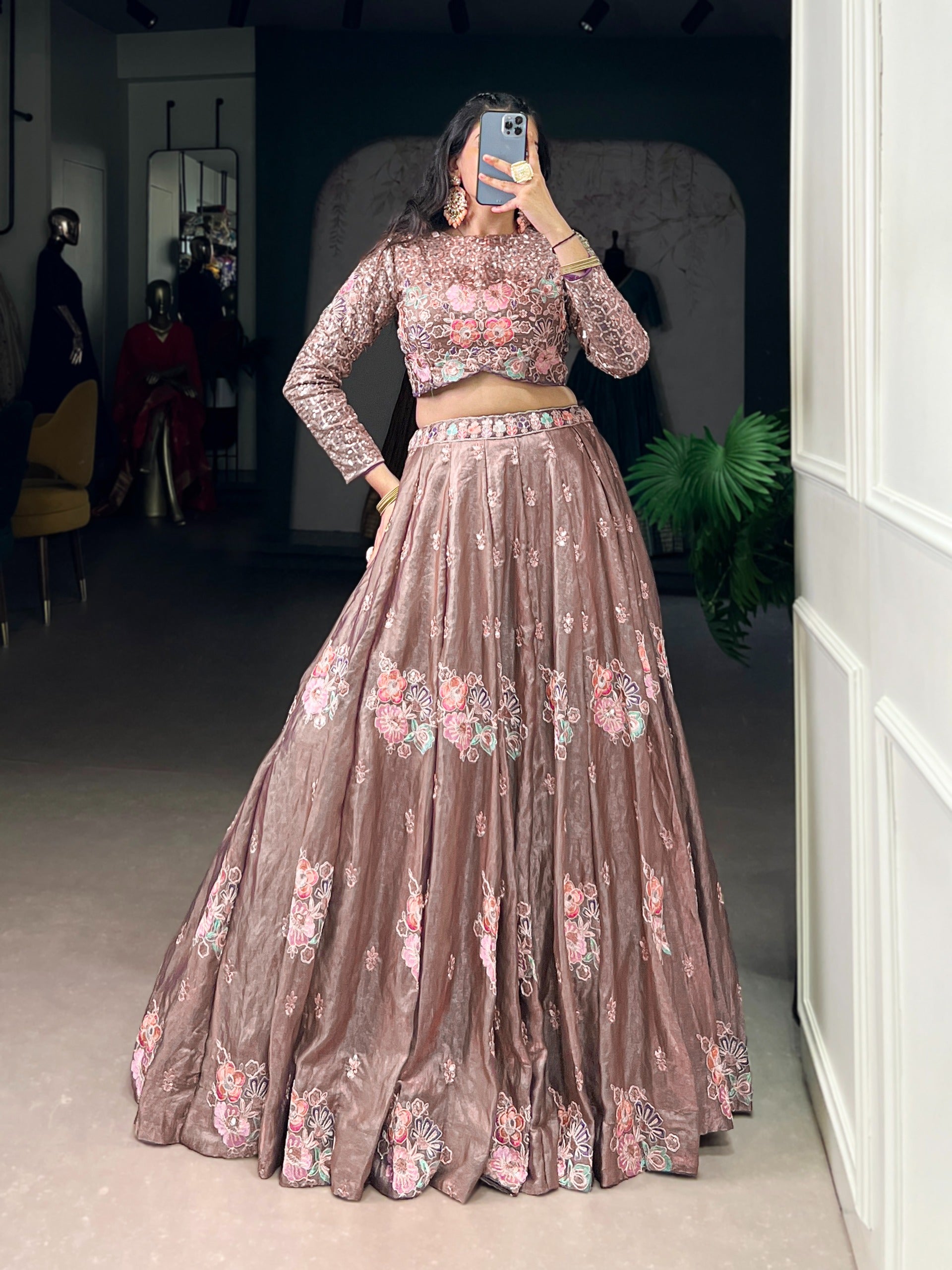 MyFashion -1143 Fendi Thread Embroidered Designer Indo Western Lehenga