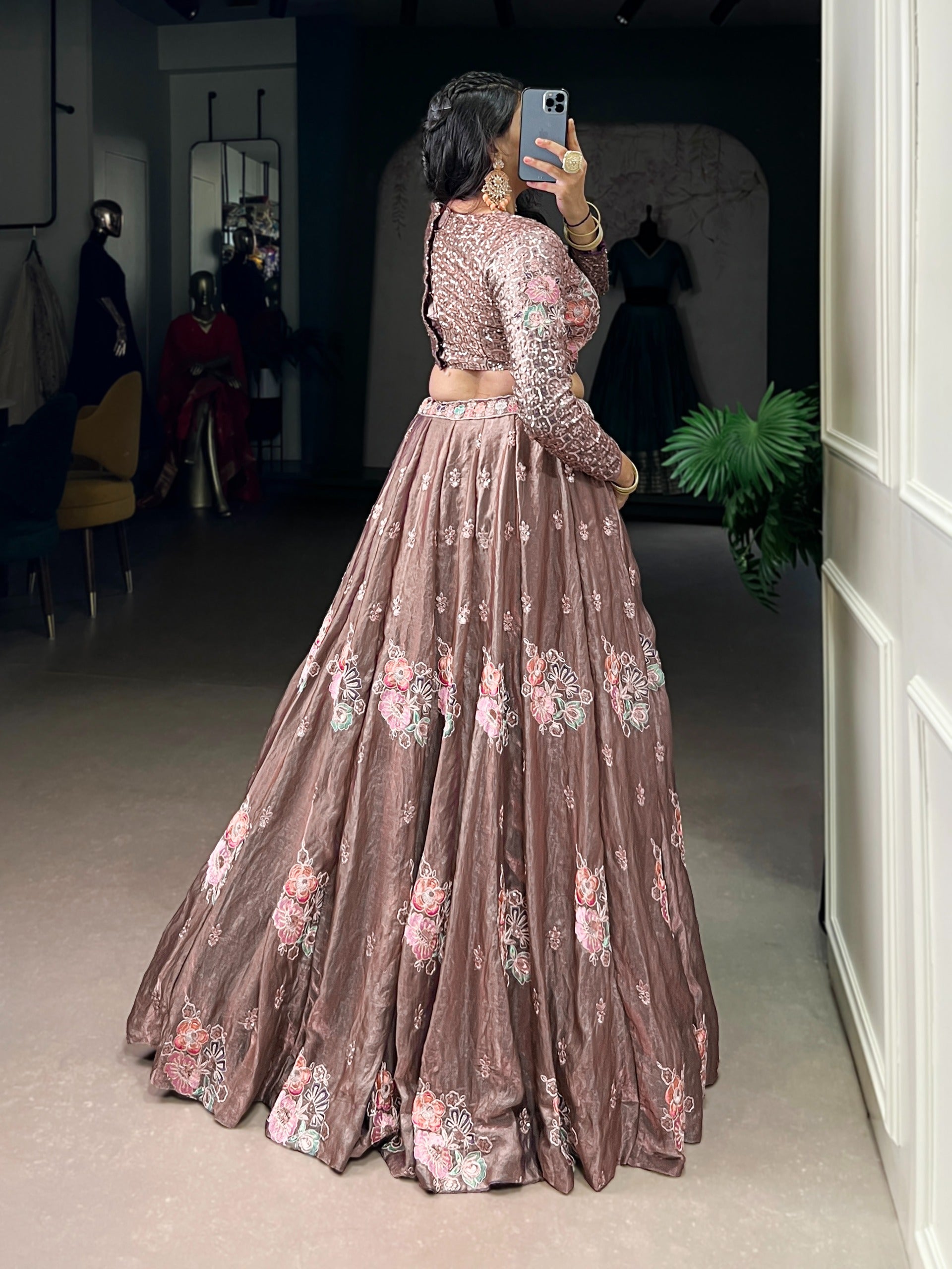 MyFashion -1143 Fendi Thread Embroidered Designer Indo Western Lehenga