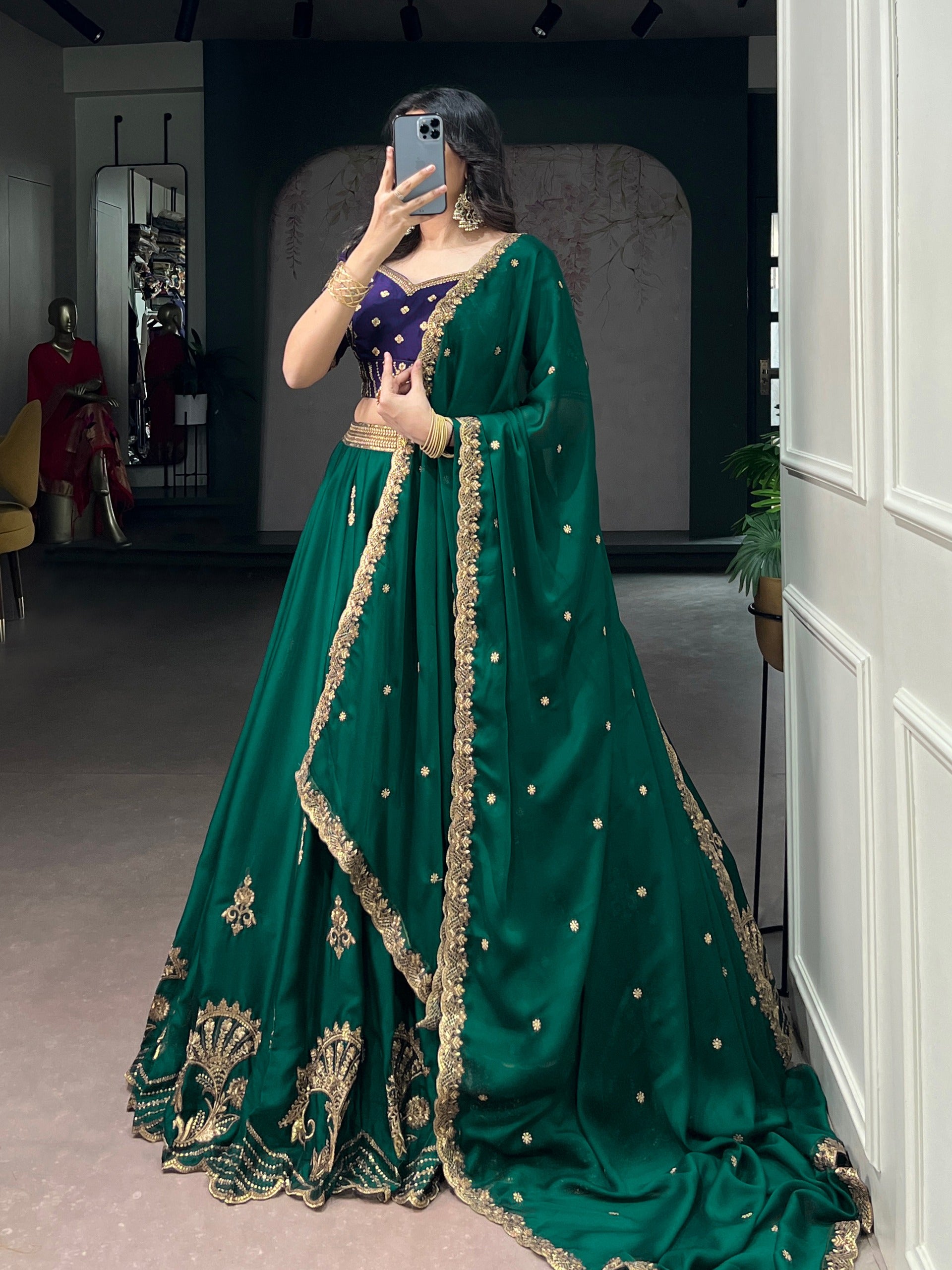 MyFashion -1351 Rangoli Silk Thread Embroidered Lehenga Choli