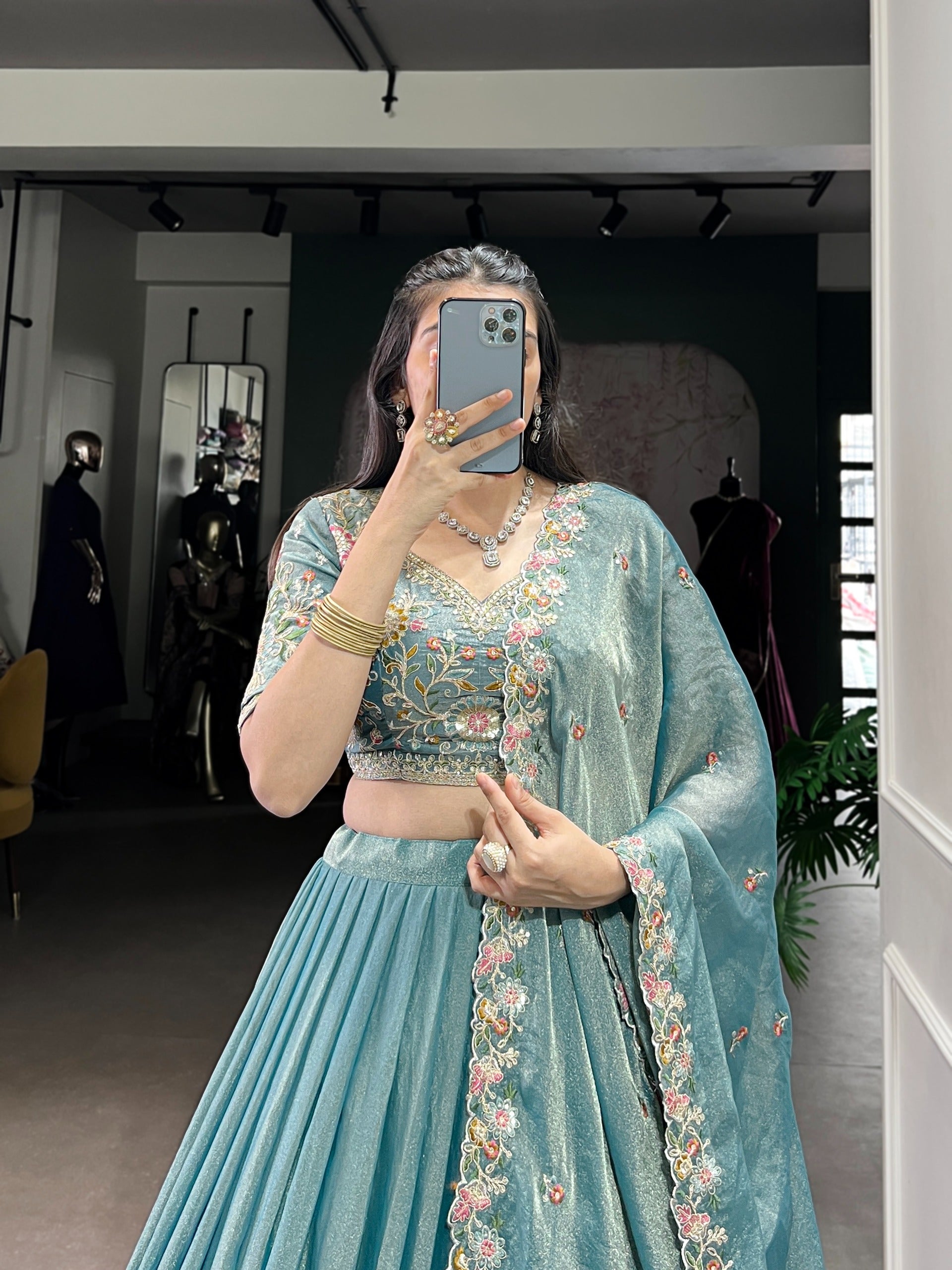 MyFashion -1450 Zari Shimmer Thread Embroidered Fancy Lehenga Choli