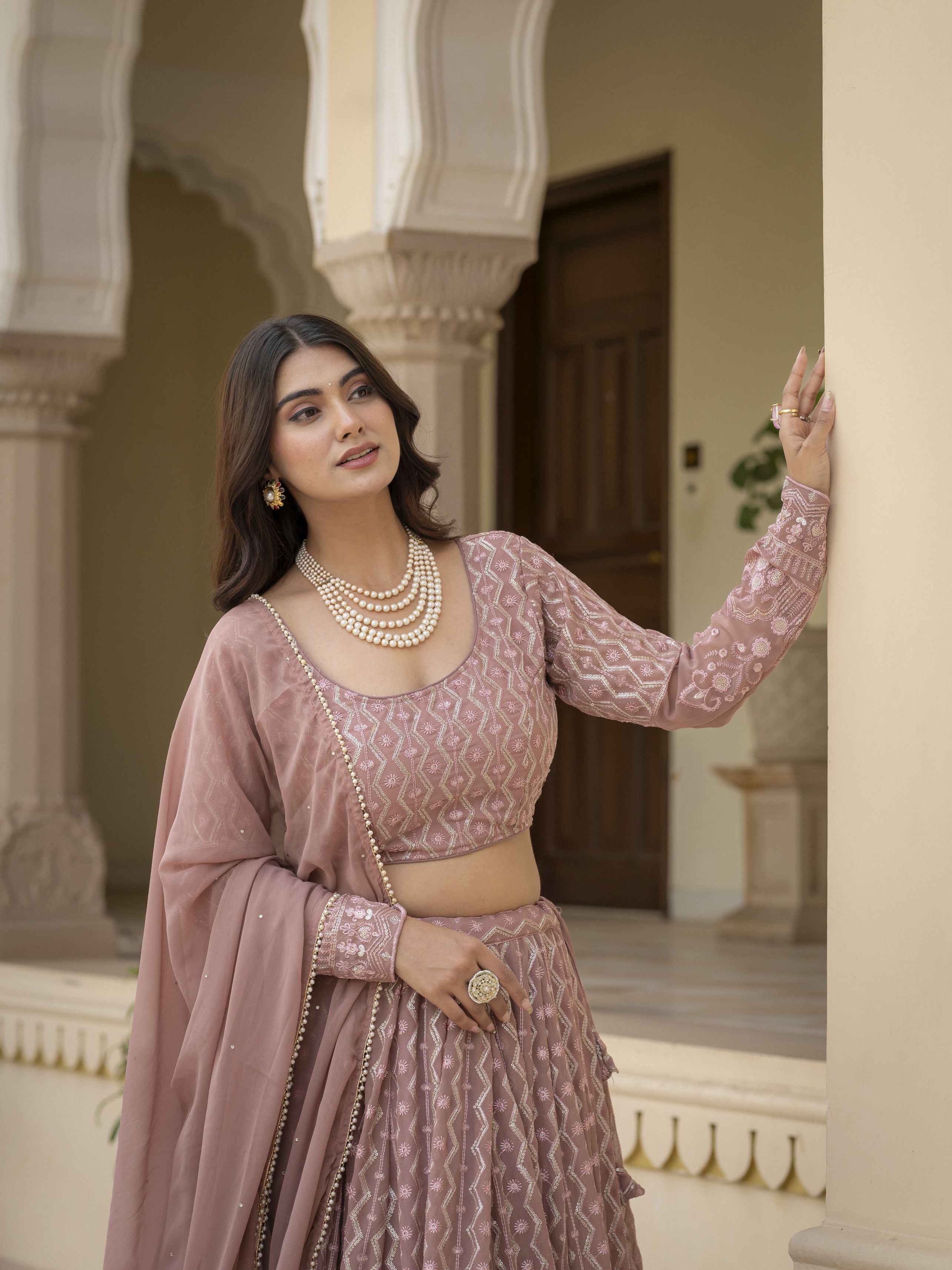 MyFashion -141 Faux Georgette Embroidered Lehenga Choli