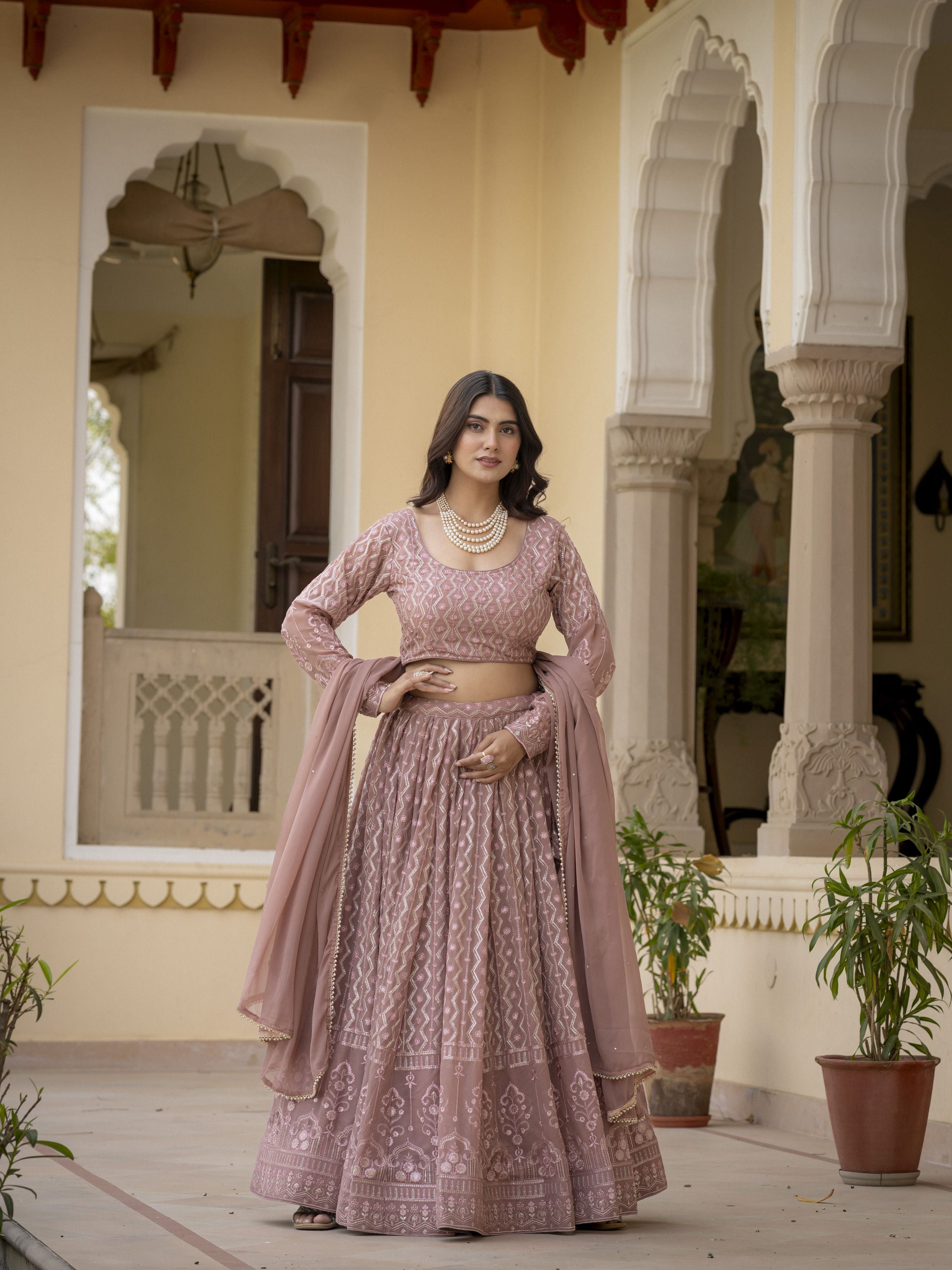 MyFashion -141 Faux Georgette Embroidered Lehenga Choli