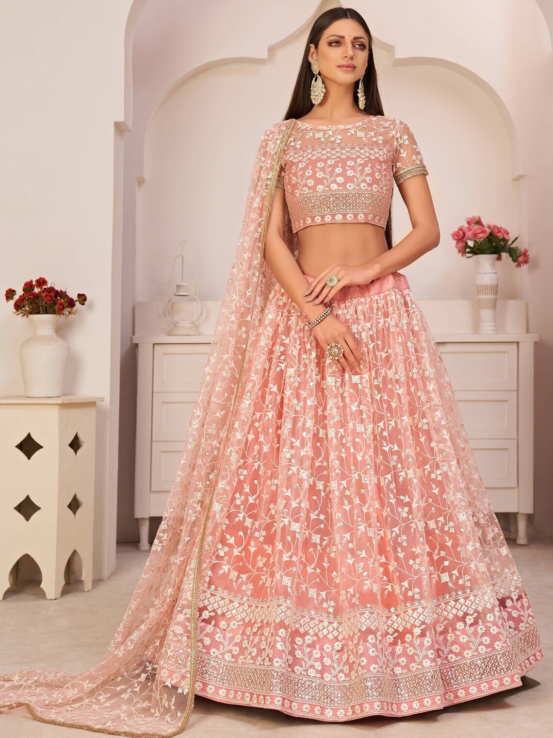 MyFashion -170 Net Multi Sequence Embroidered Designer Lehenga Choli