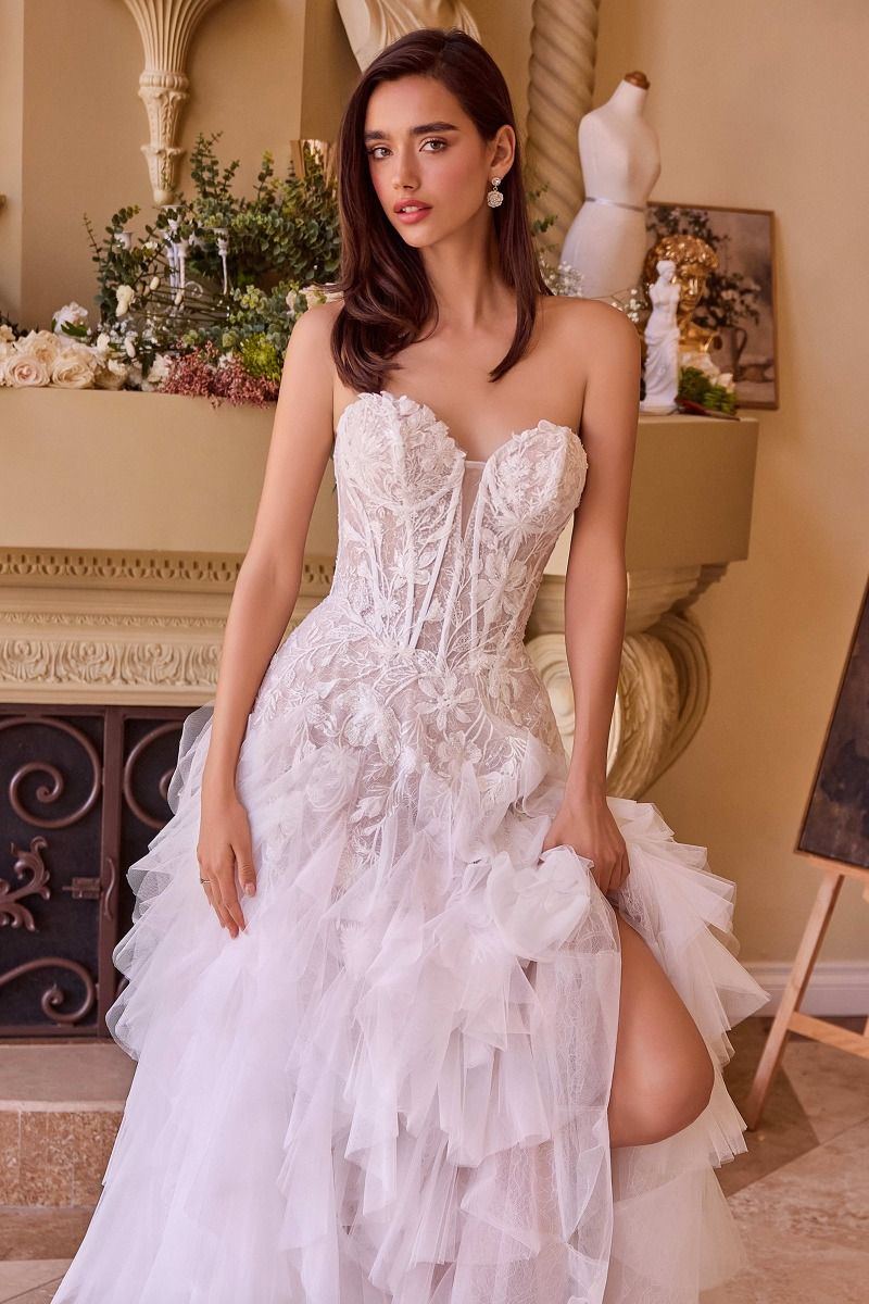 Andrea And Leo -WL016 Strapless Cascading Bridal Dress