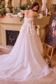 Andrea And Leo -WL017 Strapless Floral Applique Bridal A-Line Dress