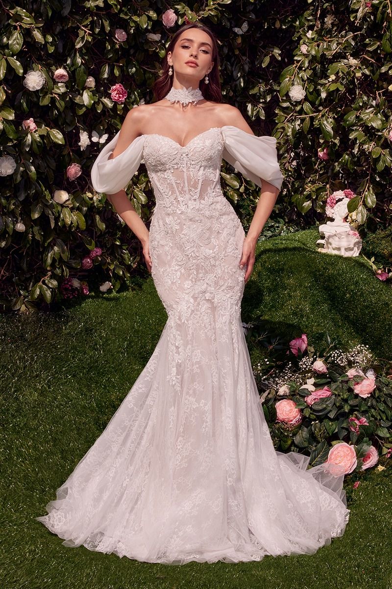 Clearance Sale Andrea And Leo -WL031CL Strapless Applique Bridal Mermaid  Dress