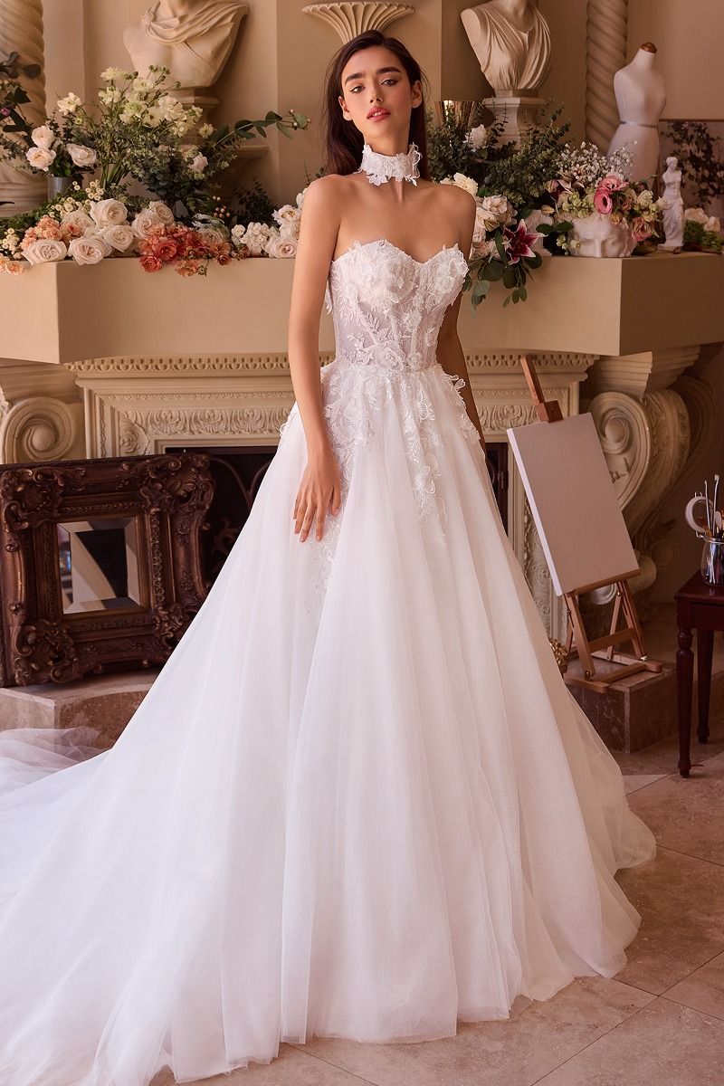 Andrea and Leo -WL041 Strapless Laced Tulle Bridal Ball Gown