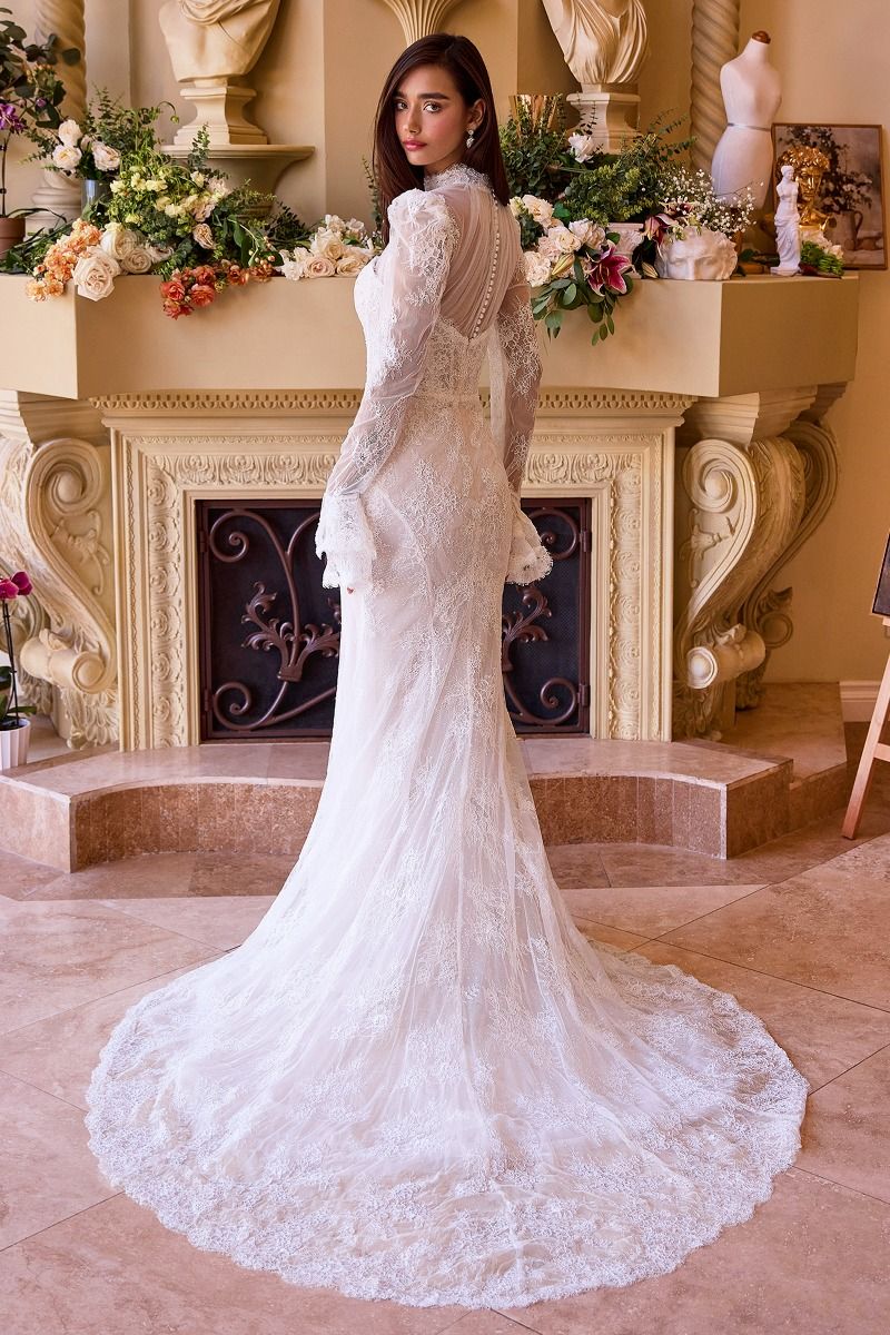 Andrea and Leo -WL042 High Neck Laced Bridal Mermaid Dress