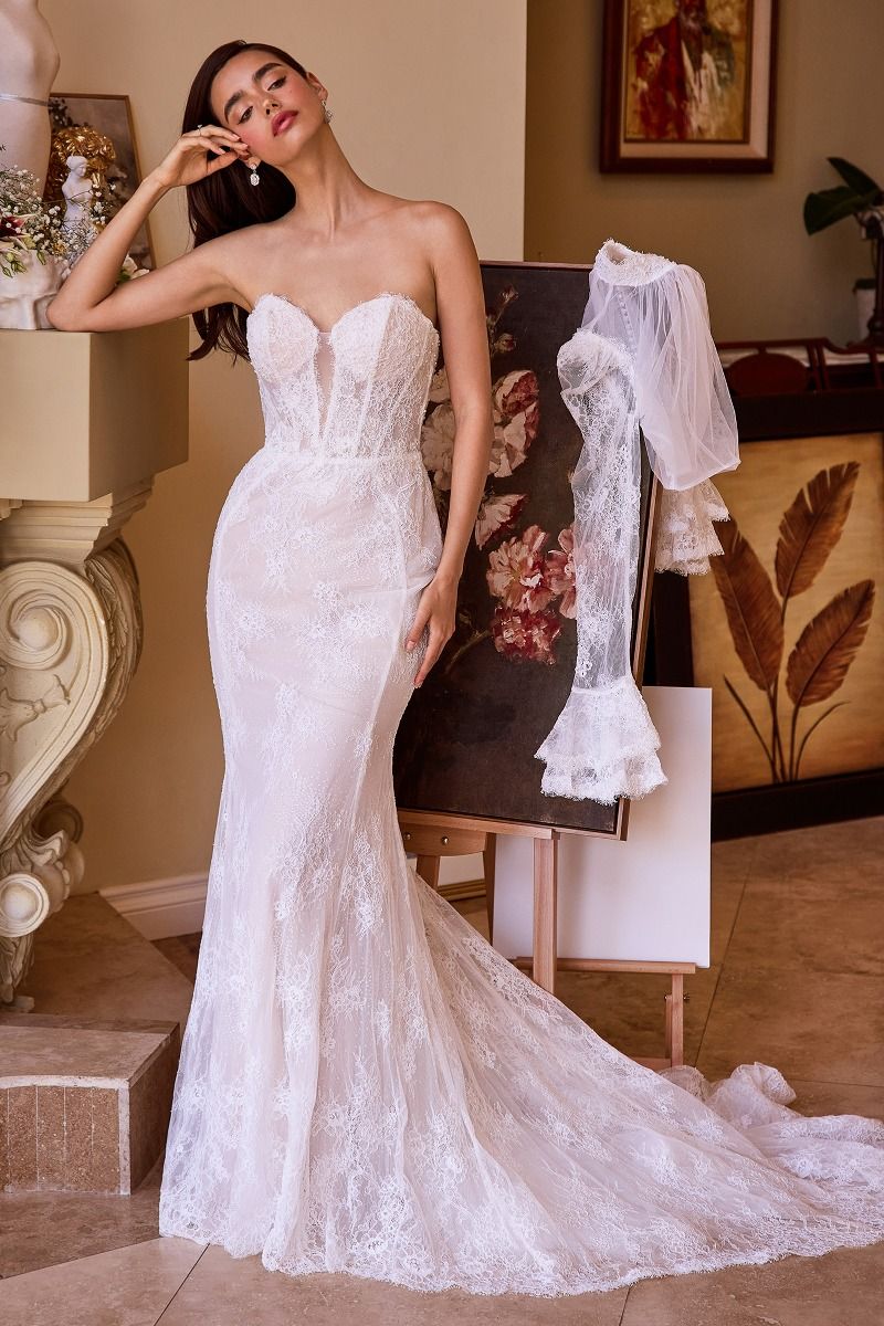 Andrea and Leo -WL042 High Neck Laced Bridal Mermaid Dress