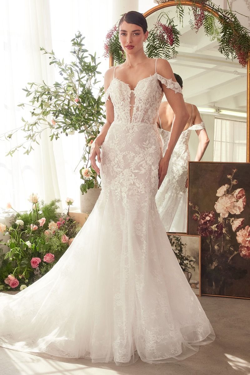 Andrea and Leo -WL051 Off Shoulder Laced Mermaid Bridal Dress