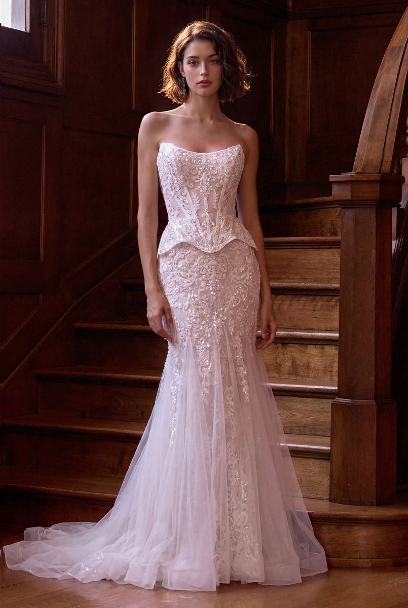 Andrea and Leo -WL091 Strapless Scoop Mermaid Dress