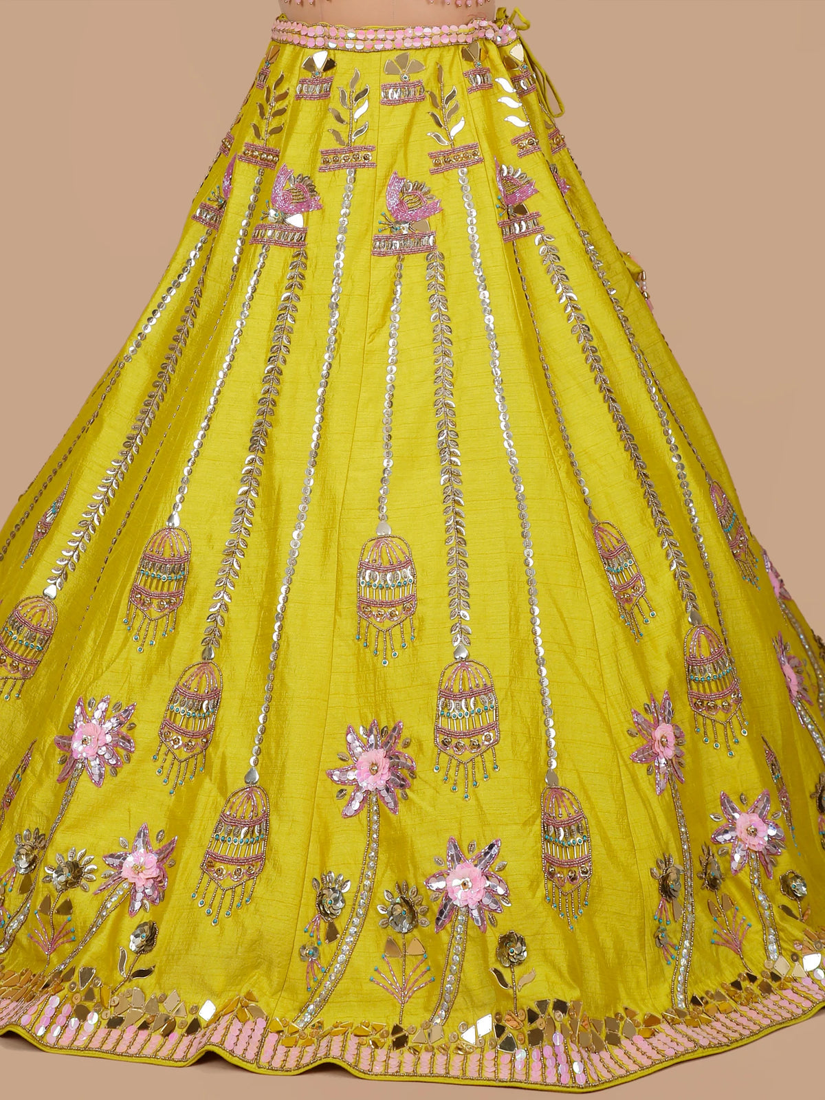 MyFashion KLS-2688 Yellow Raw Silk celebrity inspired Lehenga