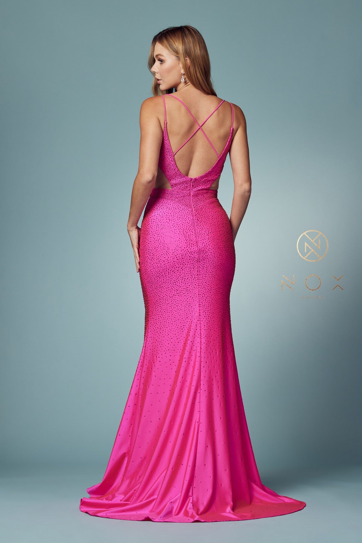 Beaded Cutout Mermaid Gown By Nox Anabel -E1003